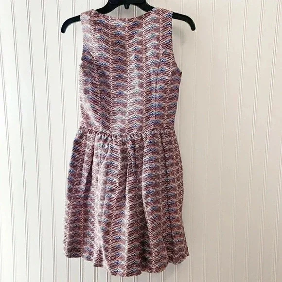 Joie Meriel Silk Blend Chevron Print Flare Dress - Picture 7 of 7